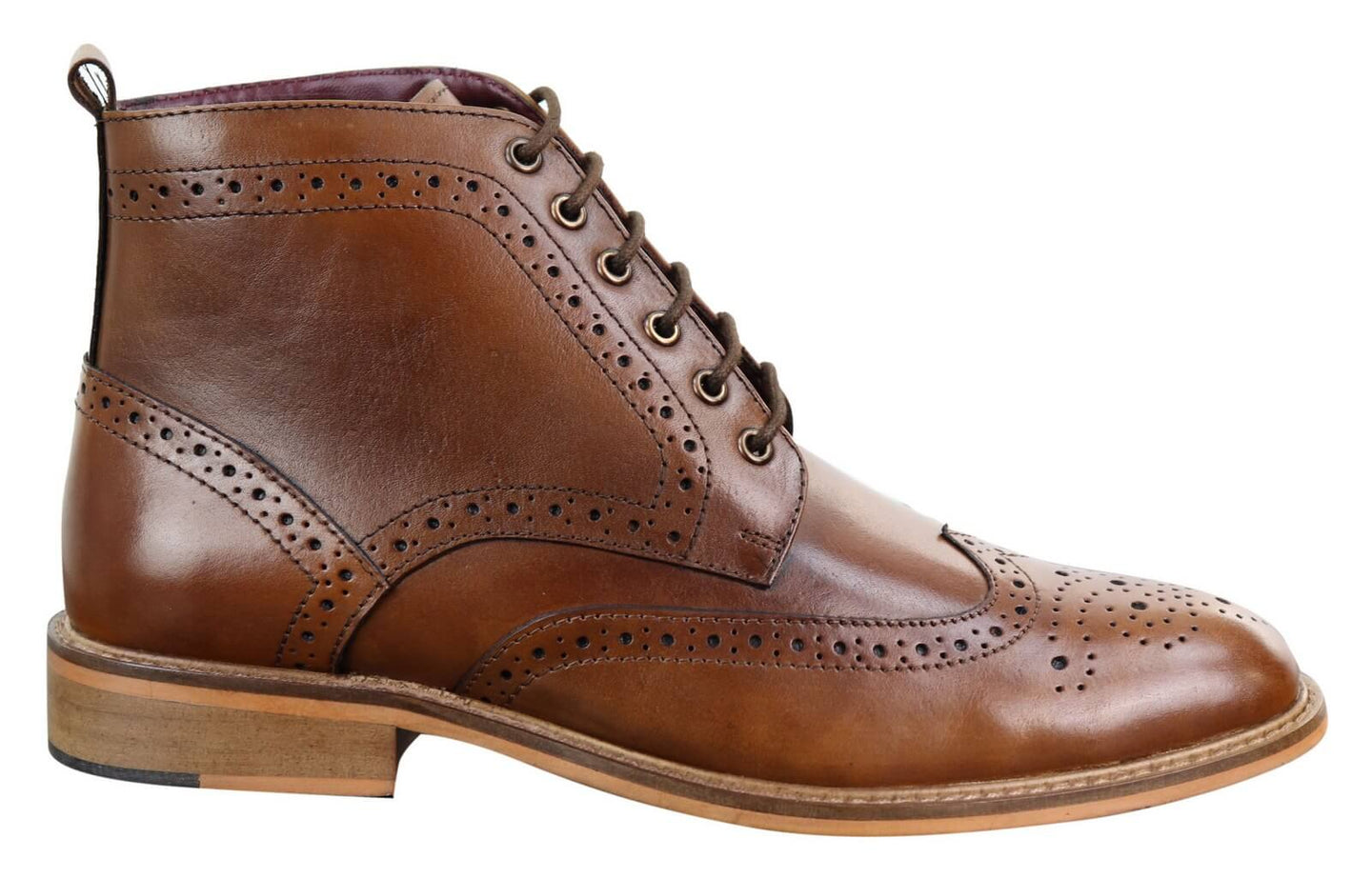 Miesten brogue-nilkkurit, ruskeat