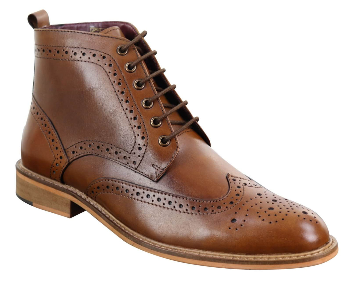 Miesten brogue-nilkkurit, ruskeat