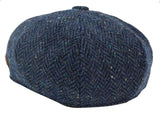 Miesten kalanruotokuvioinen sininen tweed-lippis, 8-paneelilla