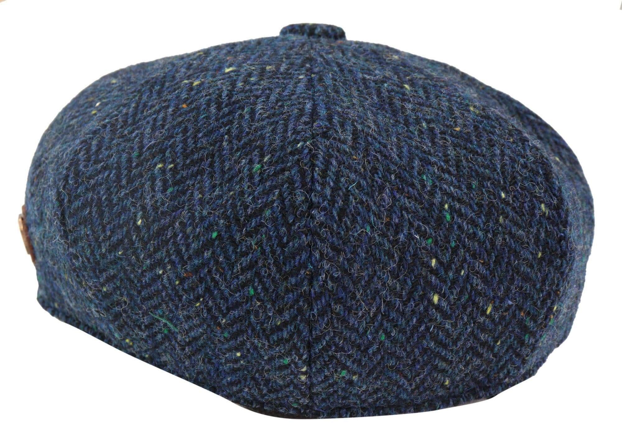 Miesten kalanruotokuvioinen sininen tweed-lippis, 8-paneelilla