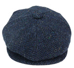 Miesten kalanruotokuvioinen sininen tweed-lippis, 8-paneelilla