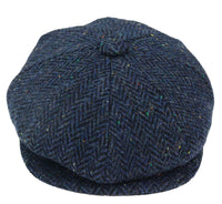 Miesten kalanruotokuvioinen sininen tweed-lippis, 8-paneelilla
