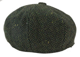 Miesten Herringbone Tweed 8-paneelinen lippis Oliivi