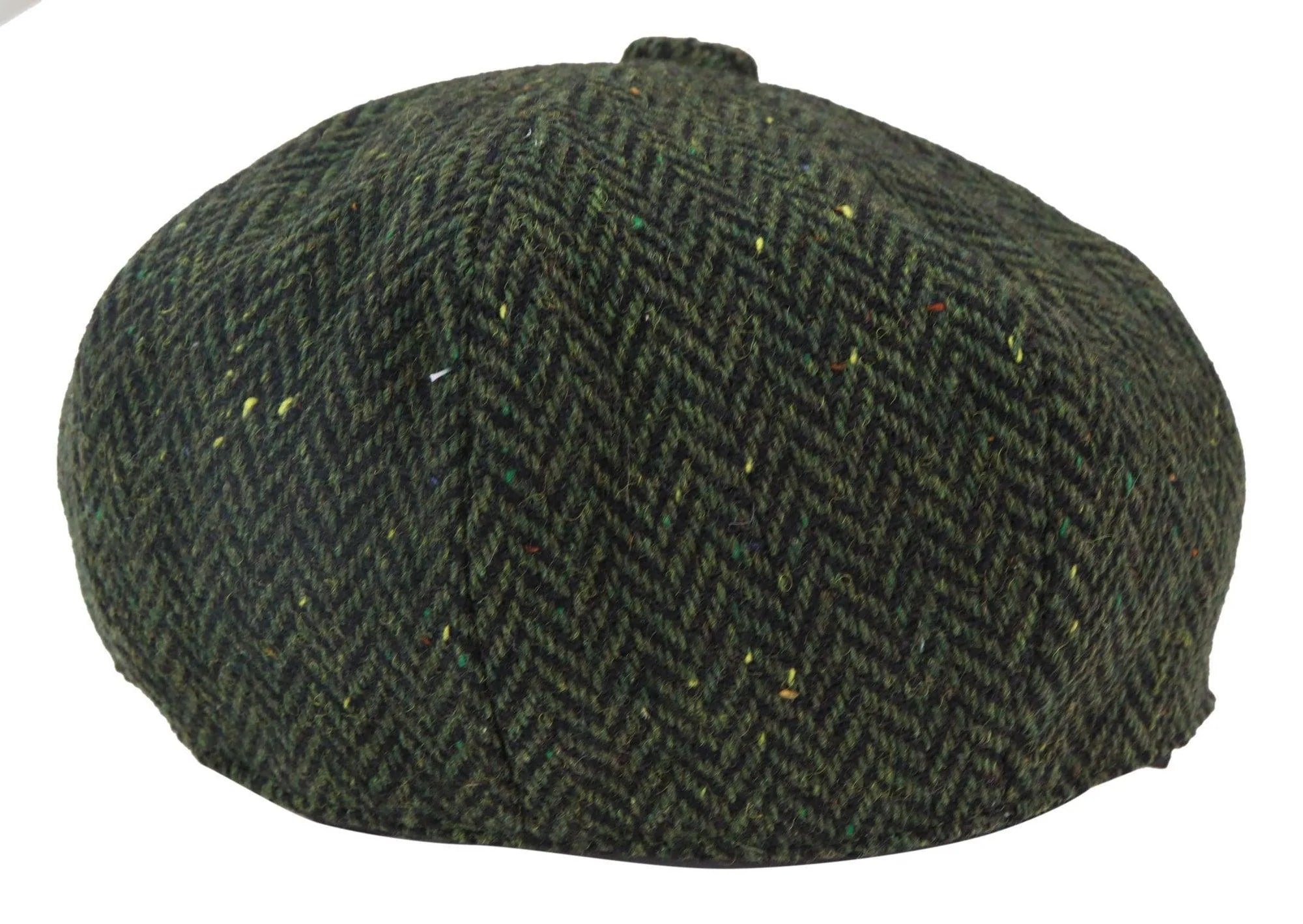 Miesten Herringbone Tweed 8-paneelinen lippis Oliivi