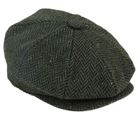 Miesten Herringbone Tweed 8-paneelinen lippis Oliivi