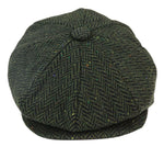 Miesten Herringbone Tweed 8-paneelinen lippis Oliivi