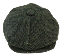 Miesten Herringbone Tweed 8-paneelinen lippis Oliivi