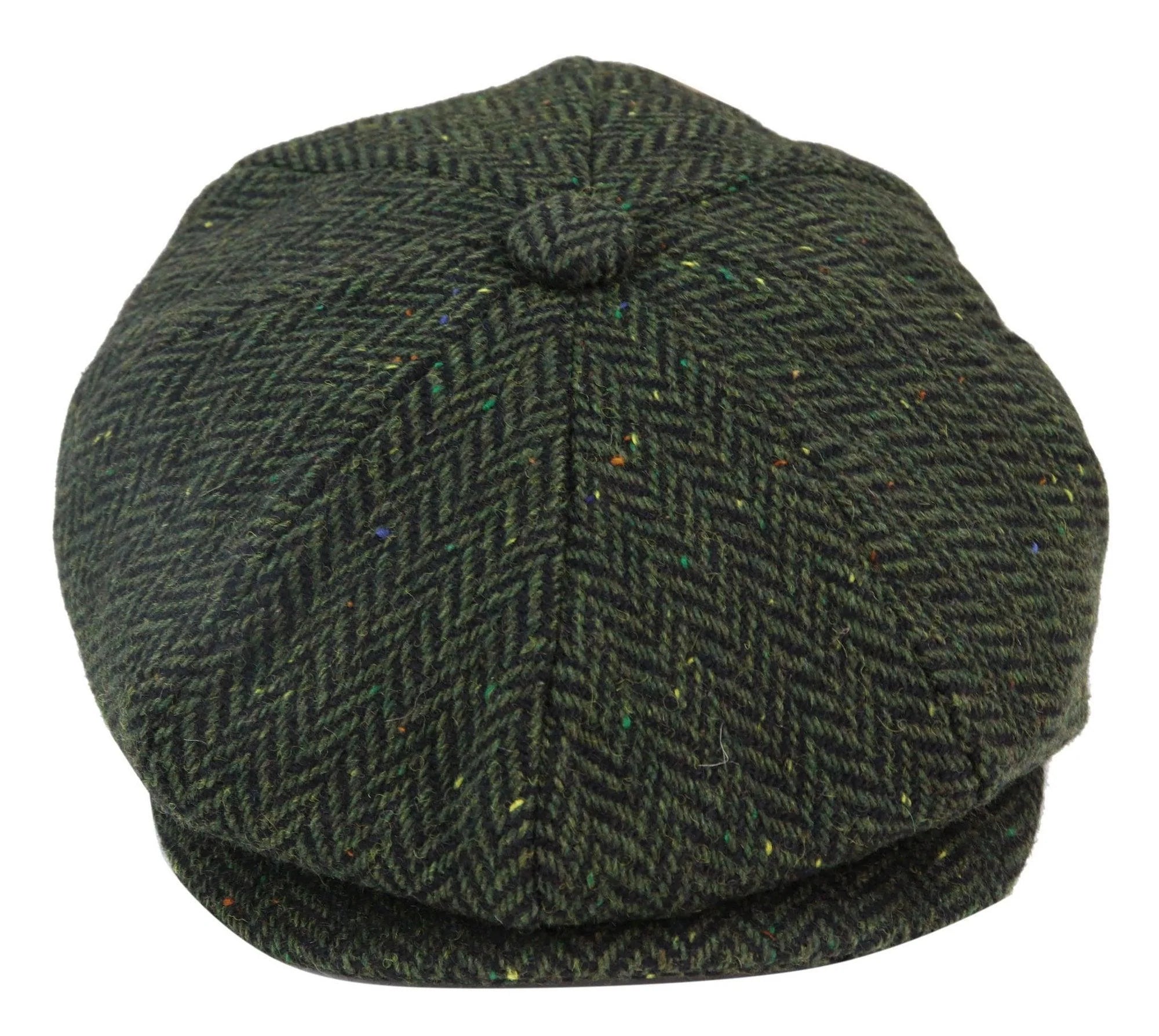 Miesten Herringbone Tweed 8-paneelinen lippis Oliivi