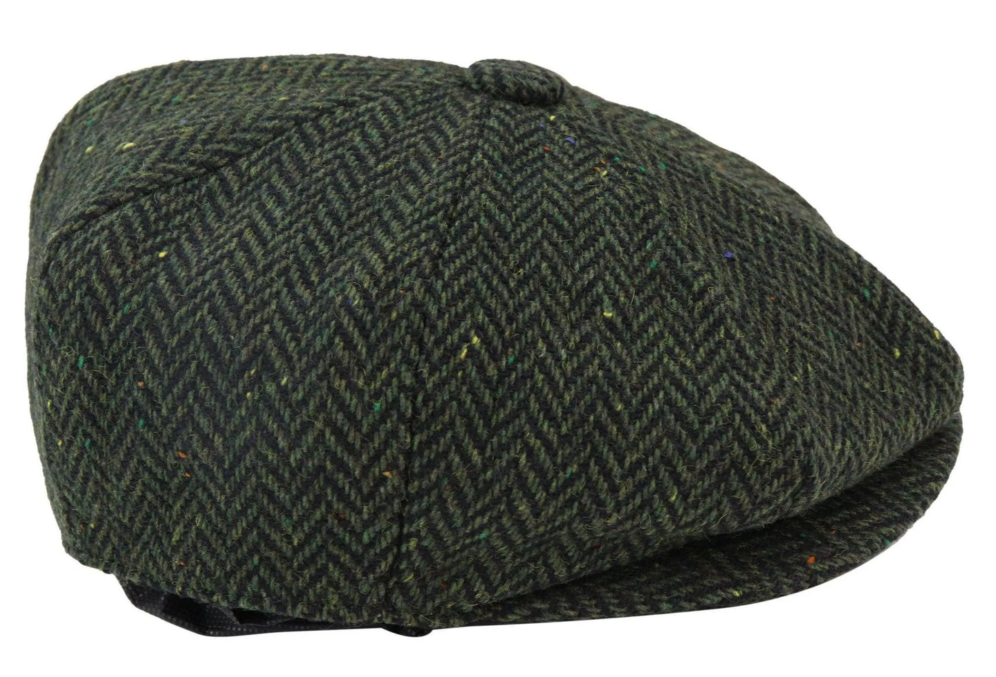 Miesten Herringbone Tweed 8-paneelinen lippis Oliivi