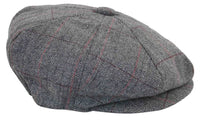 Miesten tweed-ruutukuvioinen Peaky Blinders -lippis