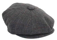 Miesten tweed-ruutukuvioinen Peaky Blinders -lippis