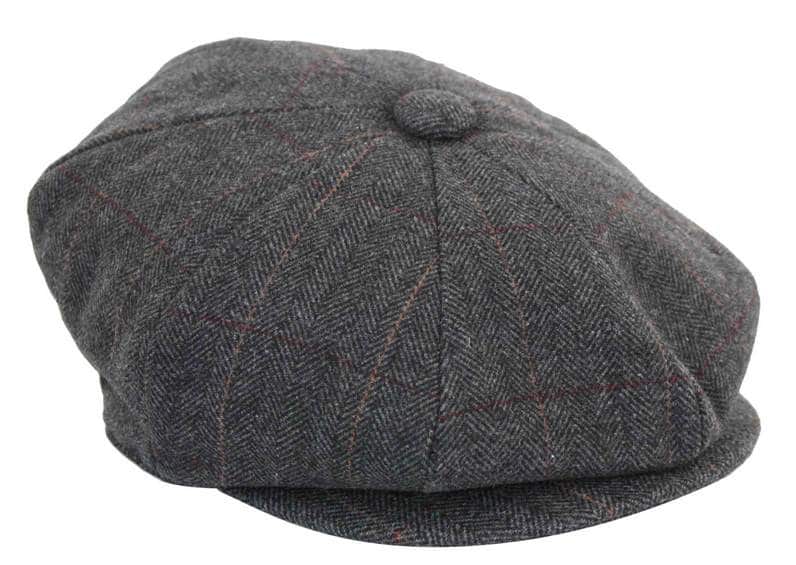 Miesten tweed-ruutukuvioinen Peaky Blinders -lippis