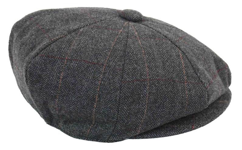 Miesten tweed-ruutukuvioinen Peaky Blinders -lippis