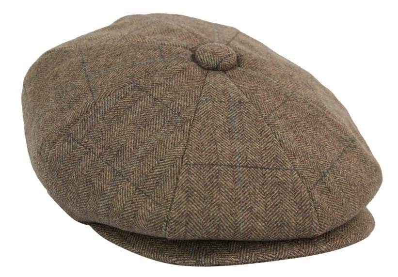 Miesten tweed-ruutukuvioinen Peaky Blinders -lippis