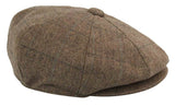 Miesten tweed-ruutukuvioinen Peaky Blinders -lippis