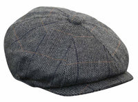 Miesten tweed-ruutukuvioinen Peaky Blinders -lippis
