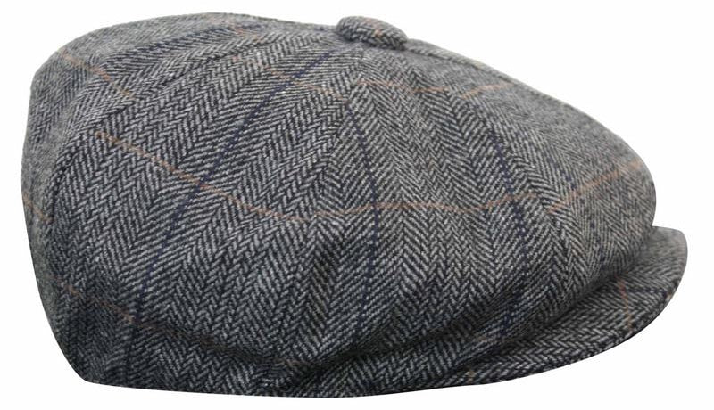 Miesten tweed-ruutukuvioinen Peaky Blinders -lippis