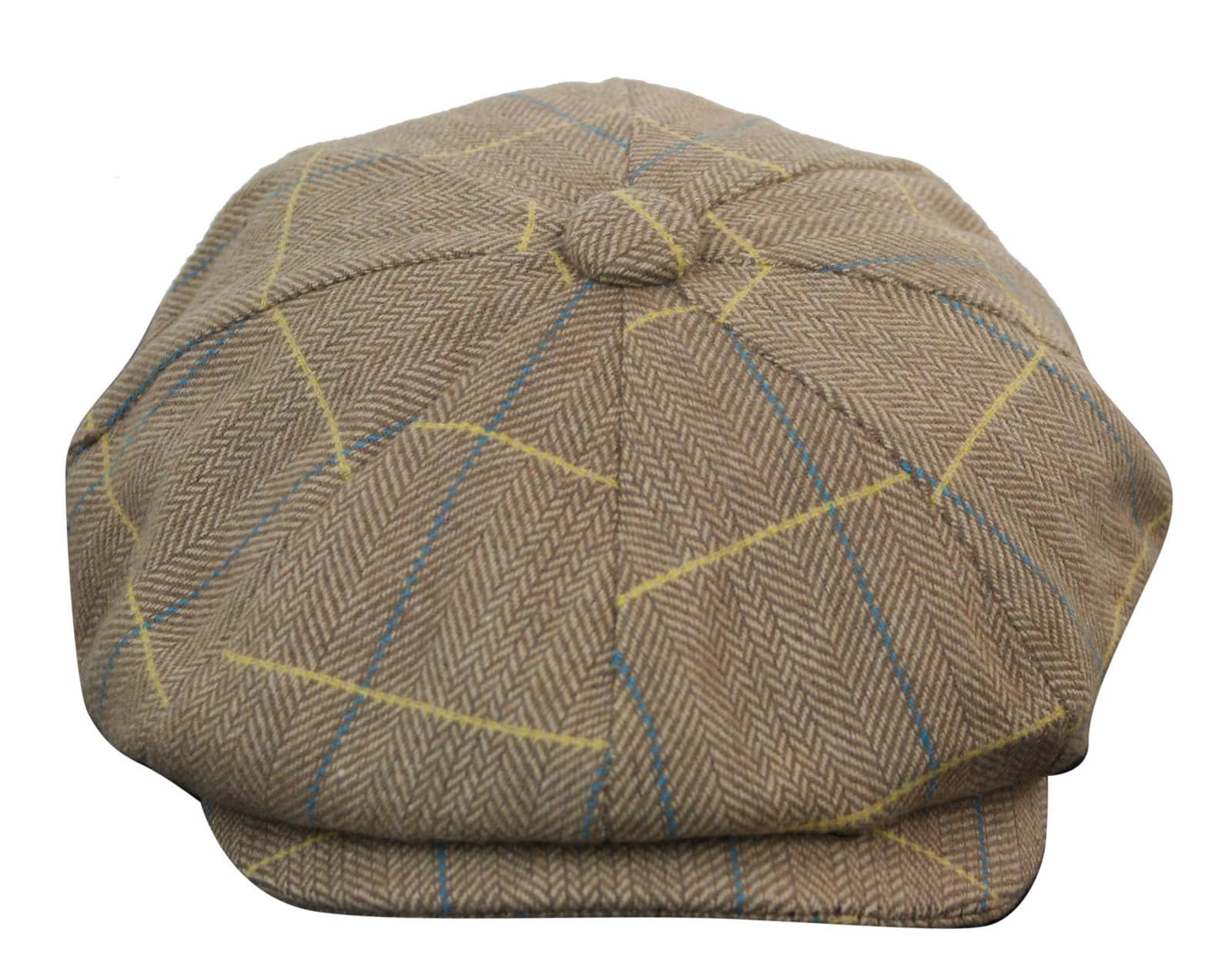 Miesten tweed-ruutukuvioinen Peaky Blinders -lippis