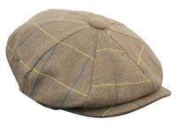 Miesten tweed-ruutukuvioinen Peaky Blinders -lippis