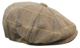 Miesten tweed-ruutukuvioinen Peaky Blinders -lippis