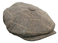 Miesten tweed-ruutukuvioinen Peaky Blinders -lippis