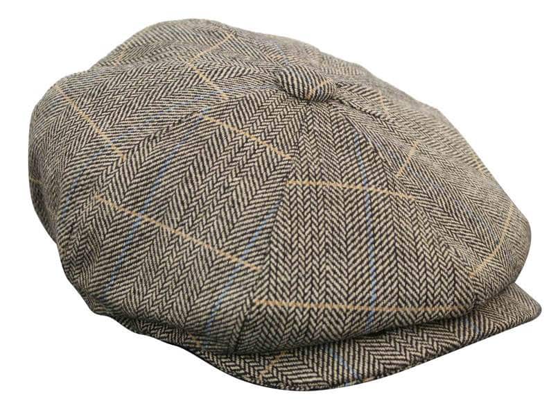 Miesten tweed-ruutukuvioinen Peaky Blinders -lippis