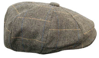 Miesten tweed-ruutukuvioinen Peaky Blinders -lippis