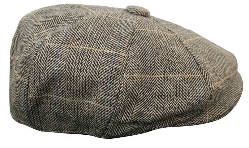 Miesten tweed-ruutukuvioinen Peaky Blinders -lippis