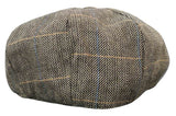 Miesten tweed-ruutukuvioinen Peaky Blinders -lippis