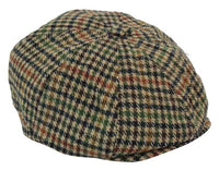 Miesten tweed-kangaspipo 8-paneelisella newsboy-hatulla