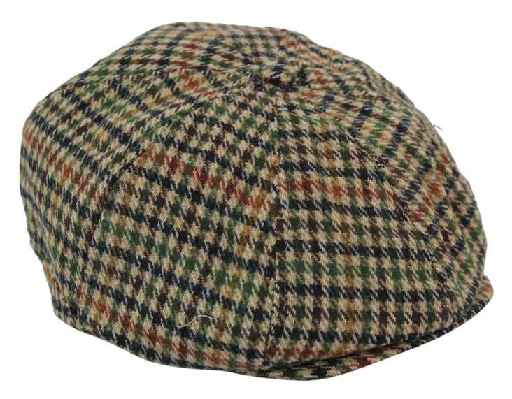 Miesten tweed-kangaspipo 8-paneelisella newsboy-hatulla