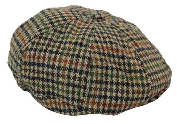 Miesten tweed-kangaspipo 8-paneelisella newsboy-hatulla
