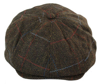 Miesten tweed-kangaspipo 8-paneelisella newsboy-hatulla