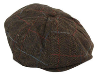 Miesten tweed-kangaspipo 8-paneelisella newsboy-hatulla