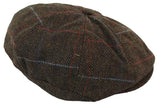 Miesten tweed-kangaspipo 8-paneelisella newsboy-hatulla