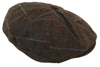 Miesten tweed-kangaspipo 8-paneelisella newsboy-hatulla
