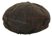 Miesten tweed-kangaspipo 8-paneelisella newsboy-hatulla