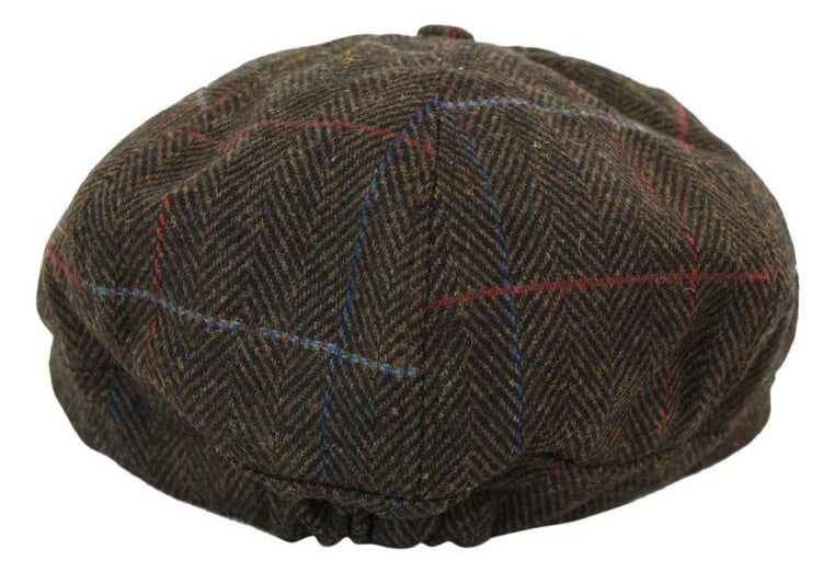 Miesten tweed-kangaspipo 8-paneelisella newsboy-hatulla