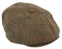 Miesten tweed-kangaspipo 8-paneelisella newsboy-hatulla