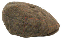 Miesten tweed-kangaspipo 8-paneelisella newsboy-hatulla