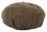 Miesten tweed-kangaspipo 8-paneelisella newsboy-hatulla