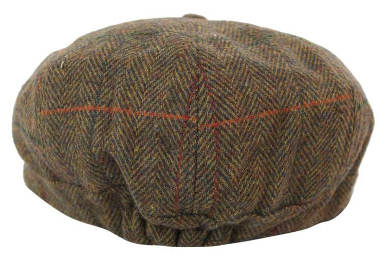Miesten tweed-kangaspipo 8-paneelisella newsboy-hatulla