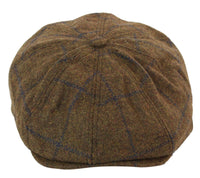 Miesten tweed-kangaspipo 8-paneelisella newsboy-hatulla