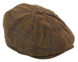 Miesten tweed-kangaspipo 8-paneelisella newsboy-hatulla