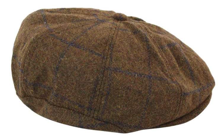Miesten tweed-kangaspipo 8-paneelisella newsboy-hatulla