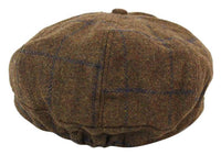 Miesten tweed-kangaspipo 8-paneelisella newsboy-hatulla