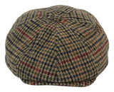 Miesten tweed-kangaspipo 8-paneelisella newsboy-hatulla