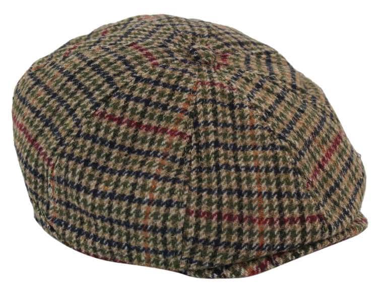 Miesten tweed-kangaspipo 8-paneelisella newsboy-hatulla