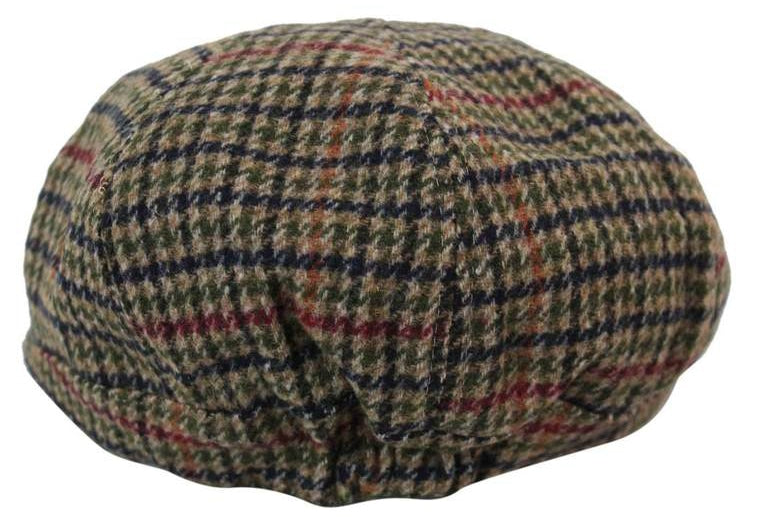 Miesten tweed-kangaspipo 8-paneelisella newsboy-hatulla