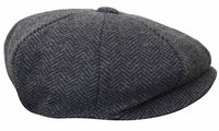 HT6316 - Miesten kalanruotokuvioinen tweed-hattu Peaky Blinders -kuviolla